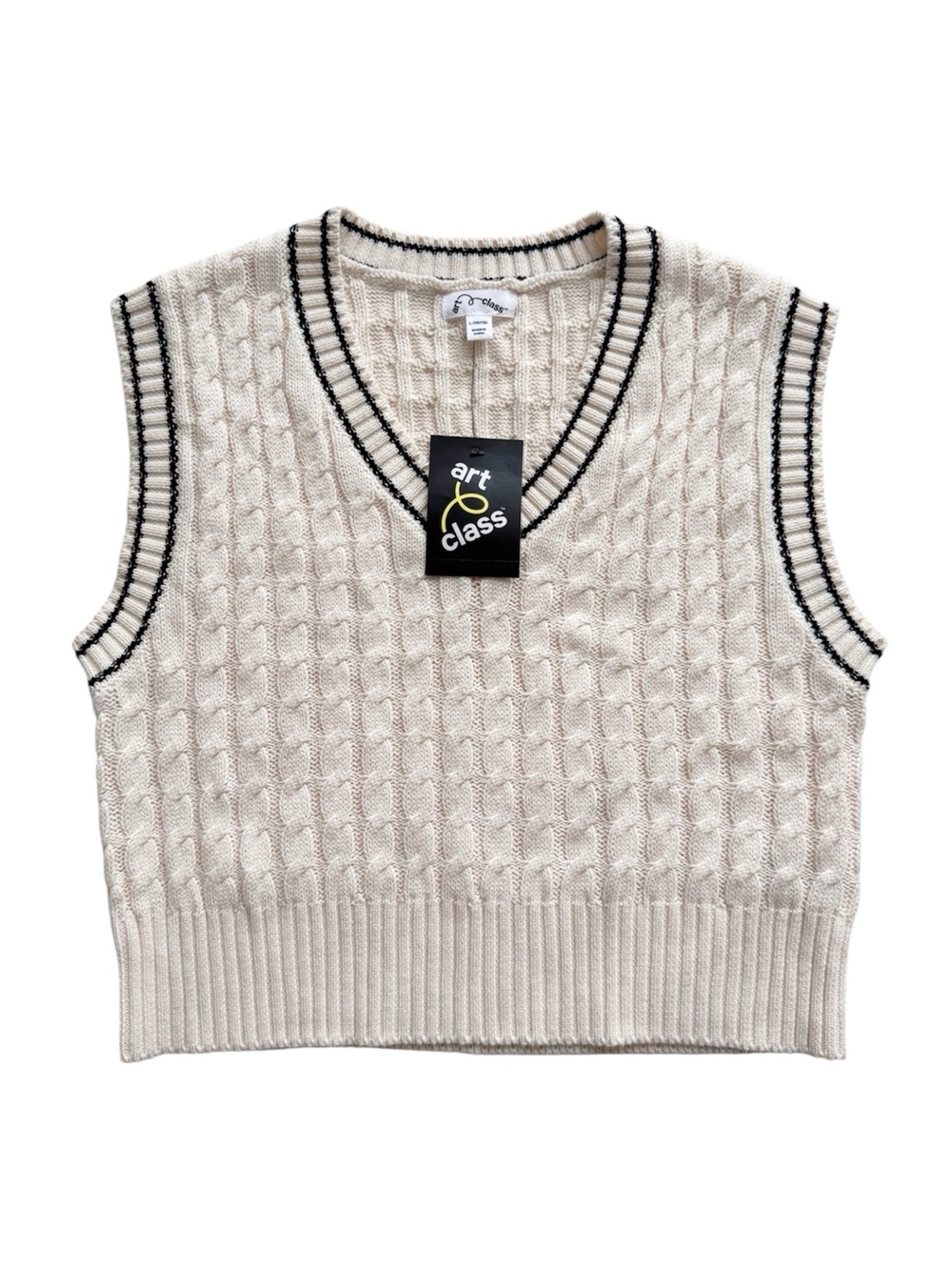 NWT Art Class Cream Cable Knit Sweater Vest Size 10/12